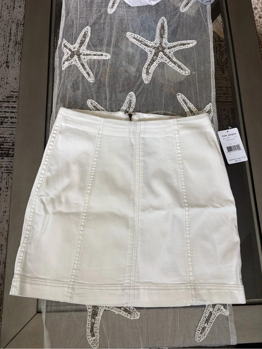 Free people White Women's Mini Skirt - Clean Seamed Design